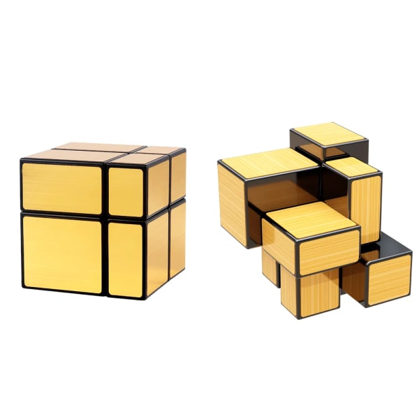 SENGSO Mirror Cube 2x2 3x3 Golden Silver Magic Cubo Rubick Profession Pussel högkvalitativa barnleksaker Golden 2x2