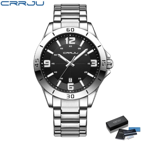 Mode Ny herrklocka Watch rostfritt stål Lyxigt armbandsur med datum Business Casual Watch relogio masculino SB-BOX