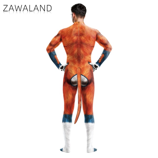 Zawaland Animal Beast Unisex cover Elastisk Sex Party Wolf Zentai Body Halloween Jumpsuit Cosplay Kostym Petsuit 1016 M