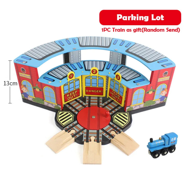 Tillbehör av träbana i trä, bro och station, tunnel, kompatibel med alla märken, pedagogisk leksak för barn, - fordonsleksaker 1PC Tower Bridge