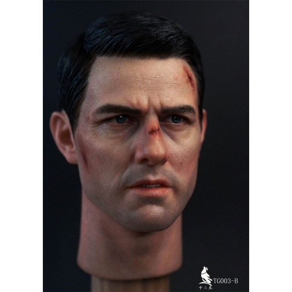 ?1/6 manlig soldat Tom Cruise Huvudskulptur Stilig mystisk agent Ethan Head Skulpturer Modell för 12 tum Action Figur Body SUPERMAD TOYS