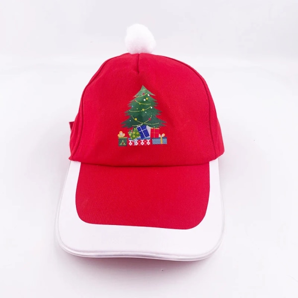 2023 Merry Christmas Party Tillbehör Dekor Snöflinga Ren Santa Claus Baseball Hat Glödande LED Röd Cool cap Christmas cap 02