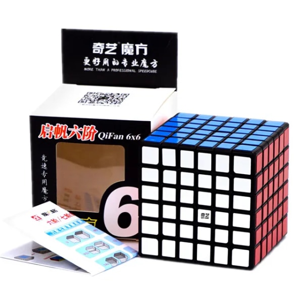 [Picube] QiYi 6x6x6 Magic Cube QiFan 6x6 7x7 8x8 9x9 Professionell Magic Speed ​​Cube Stickerless Pusselspel Cubo Black