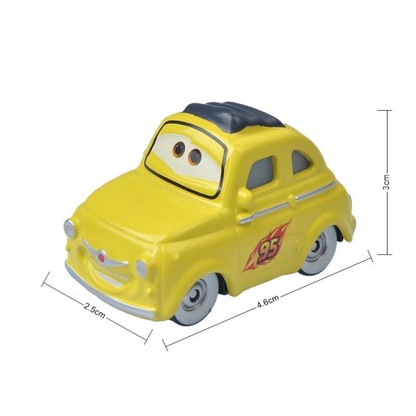 Disney Pixar 2 3 Lightning McQueen-bilar, metalllegeringsmodell gjuten under tryck 1:55, födelsedagspresent för barn - under tryck och glädjefordon Luigi