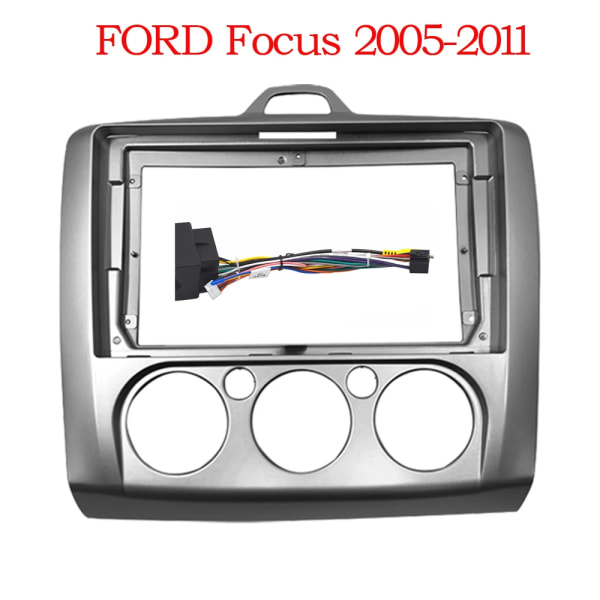 9\" 2 Din Bilradio Fascia Panel Dash Monteringsram För Ford Focus 2 MK2 2004 - 2011 Montering Installationsram Trimram Bezel frame an cord-MT 9 INCH