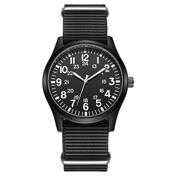 Air Force Field Watch tygrem 24 timmars display Japan Quartz Movement 42mm Urtavla black