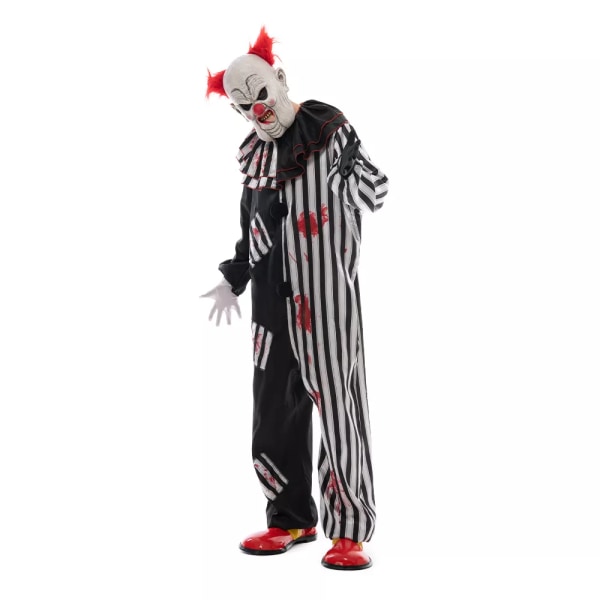Snailify läskig clowndräkt för män Halloween Bloody Circus Clown Jumpsuit Jester Rollspel Fancy dress Skrämmande masker för vuxna as picture One Size