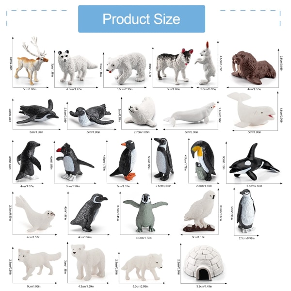 Simulering Arktiska djur Figurer Pingviner Nordpolen Björn Delfin Actionfigurer Samling Modell Leksaker För Barn Presenter
