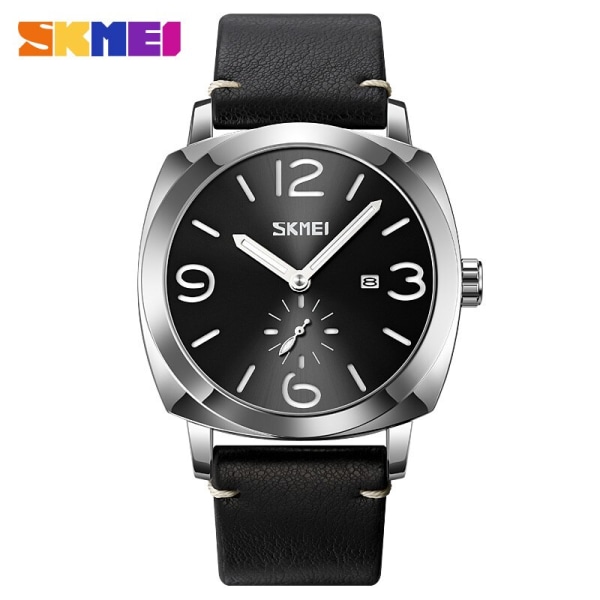 SKMEI Herr Quartz Armbandsur Lyx Märke 100M Vattentät Watch Militär watch för män Reloj Hombre Silver Black