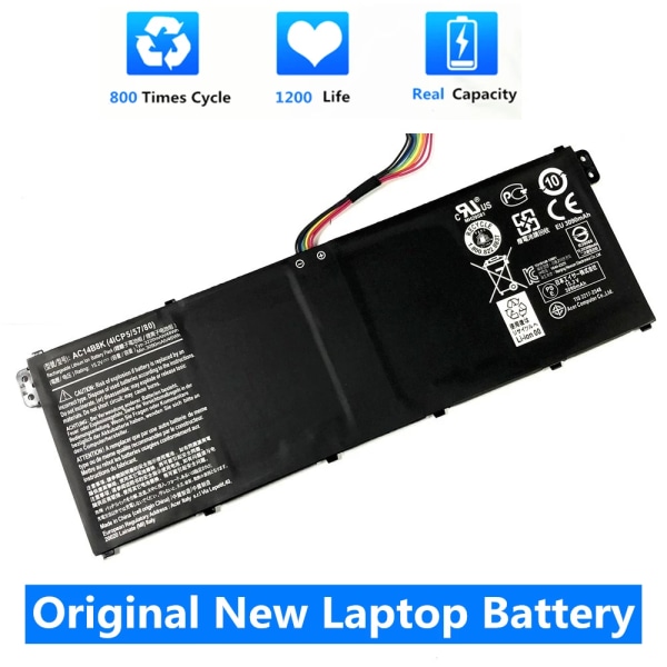 Laptopbatteri CSMHY Original AC14B8K För Acer Aspire Nitro 5 AN515-51 CB3-111 CB5 ES1-511 ES1-512 R3 R3-131T R5 R5-471T R5-571T