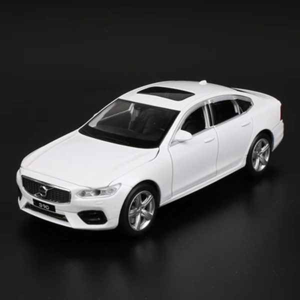 Volvo Car Model i S90 legering, Diecasts och leksaksfordon, Metall ljudljussamling, barnpresent, 1:32 White