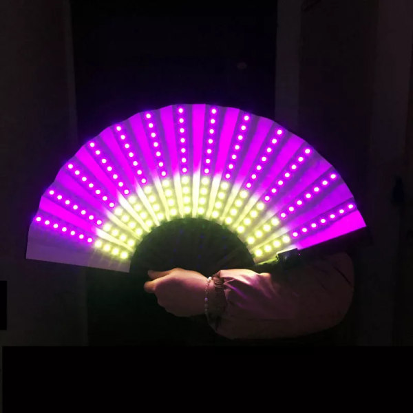 Glow Folding LED Fläkt Dansljus Fan Night Show DJ Fluorescent Bar Night Club