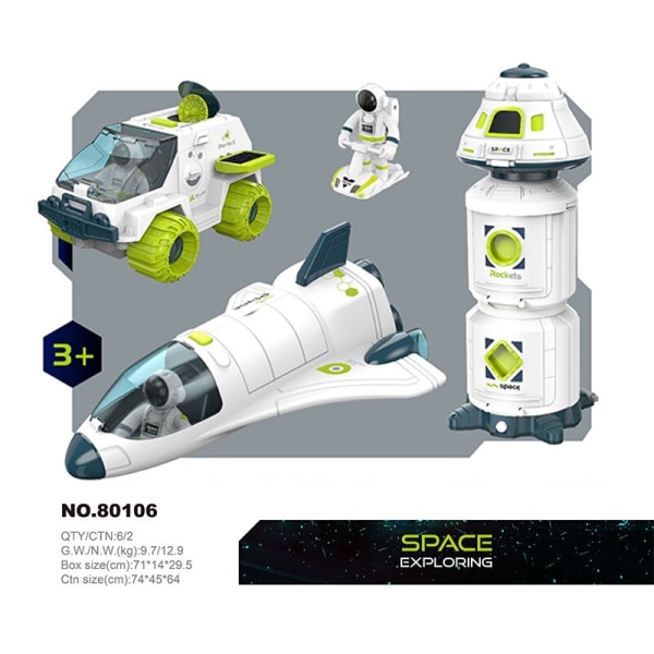 Espace leksaker för pojkar, rymdmodell, arméfärja, rymdstation, raket, flygserier, pussel, leksak, bil, present - tryck- och leksaksfordon 4 in 1 set