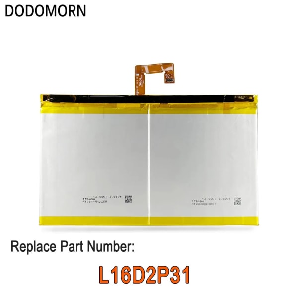 Laptopbatteri DODOMORN L16D2P31 Surfplatta För Lenovo Tab 4 10 10REL 10Plus TB-X304L TB-X704F X504F X504L X504F 1ICP3/84/94-2 3,85V 27Wh