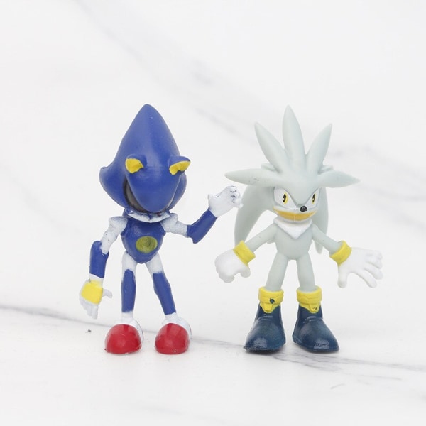 12 st Sonic The Hedgehog Actionfigur Anime Spel Barnleksaker Söta Miles Amy Docka Modell Prydnad Tårta Dekoration Födelsedagspresenter 12pcs action figure 5cm