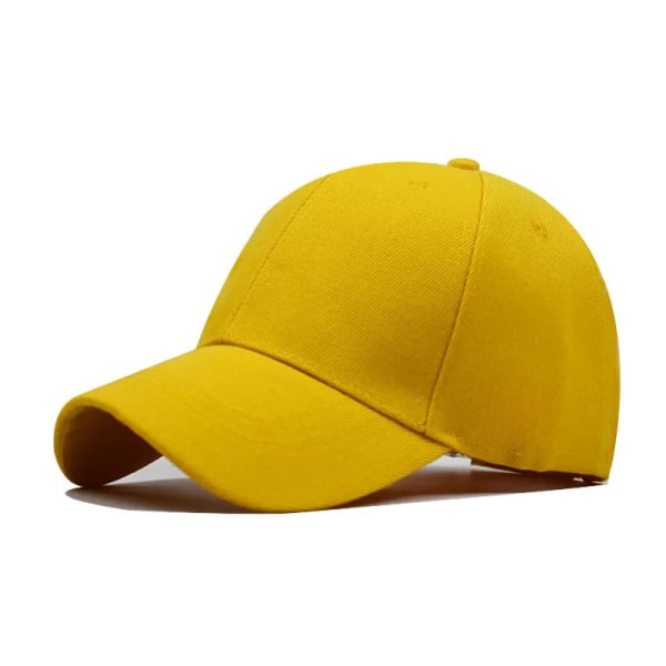 Baseballkeps i ren färg för vuxna och barn - Snapback-keps i polyester, grossistförsäljning Yellow