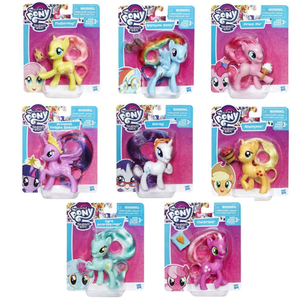 Hasbro My Little Pony Pinkie Pie Rarity Rainbow Dash Doll Anime Figur Action Collection Prydnad för flickor Barn Present Pony-C0803-01