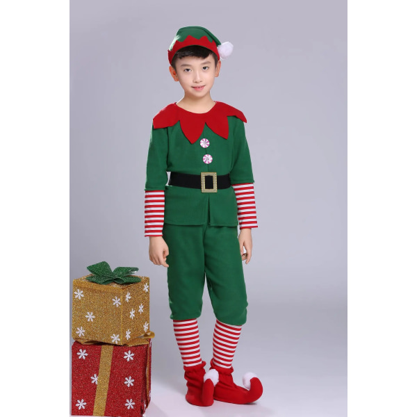 2024 jultomtdräkt för flickor jultomten Grön tomteklänning för barn Vuxna Familjematchande kläder Cosplaykläder A 160