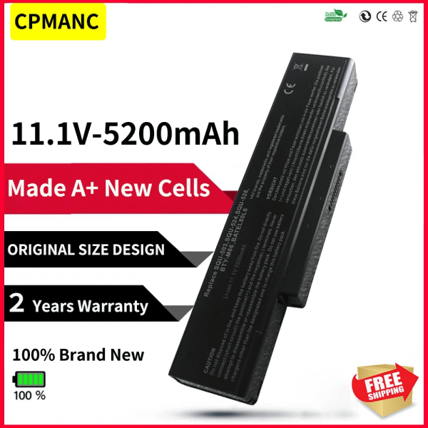 Laptopbatteri CPMANC för Clevo M740BAT-6 M660NBAT-6 M660BAT-6 6-87-M660S-4P4 SQU-524 SQU-528 SQU-529 SQU-718 BTY-M66 BTY-M67 BTY-M68