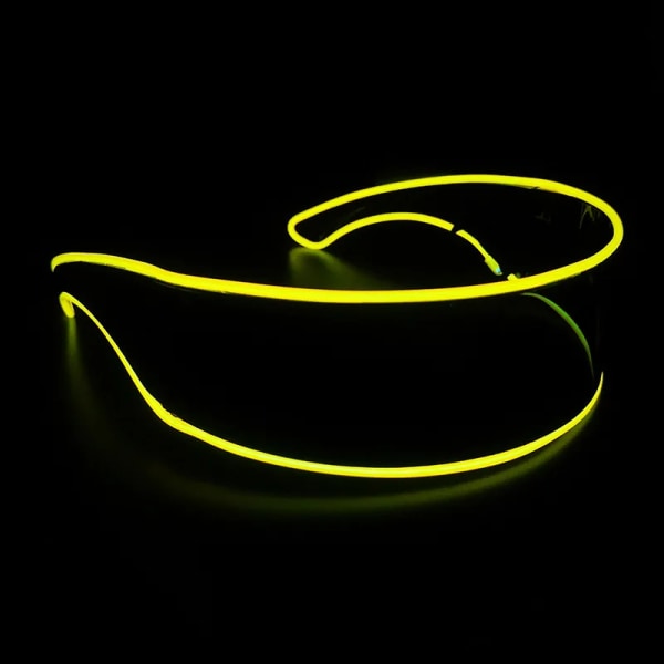 Disco LED Lysande Glasögon LED Glasögon EL Wire Neon Light Up Visir Glasögon Bar Black-yellow