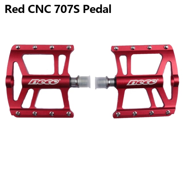 NECO CNC Pedal 703S 707S 712D 100x105mm 92x101mm 90x101mm Svart/Röd/Blå One Pair 6061 Aluminium MTB Bike Cykelpedal 707S Red