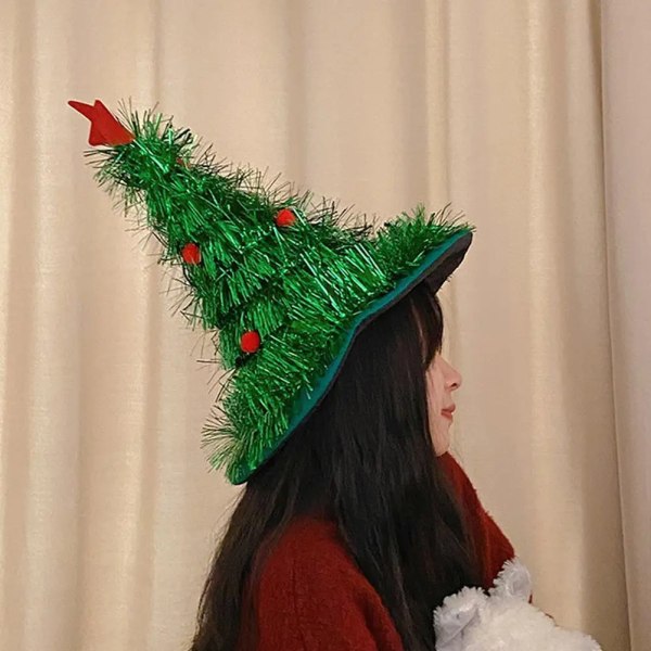 Julgransformad hatt God jul Non-woven Regn Silke Cap Julfest Dekoration Prydnader Huvudbonader Gott Nytt År A