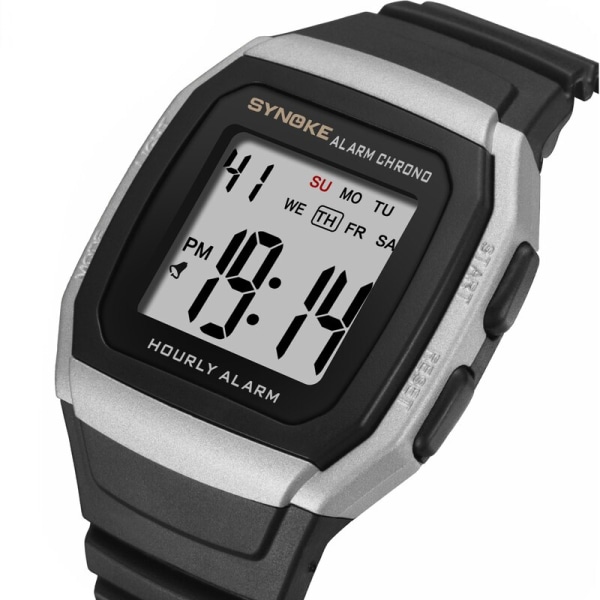 SYNOKE Sportklockor för män Nya Casual Vattentät svart watch LED Digital Watch Relojes Herrarmbandsur Reloj De Hombre Black