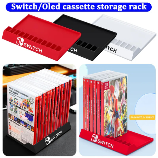 För Nintendo Switch OLED Desktop Card Box Hållare Kassett Förvaringsställ Spel Disc Storage Bracket Stativ För NS Switch Tillbehör Black