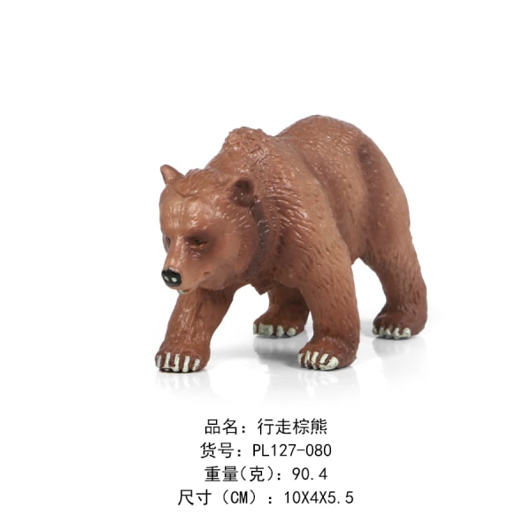 Simulering Wild Zoo Skog Djurmodeller Brunbjörn Amerikansk svart Björn plastfigur Dekorativ trädgård Hem för barnleksaker
