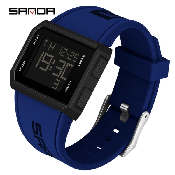 SANDA Märke Watch Mode Casual för män Sport LED Digital armbandsur Vattentät Militärklocka Relogio Masculino blue