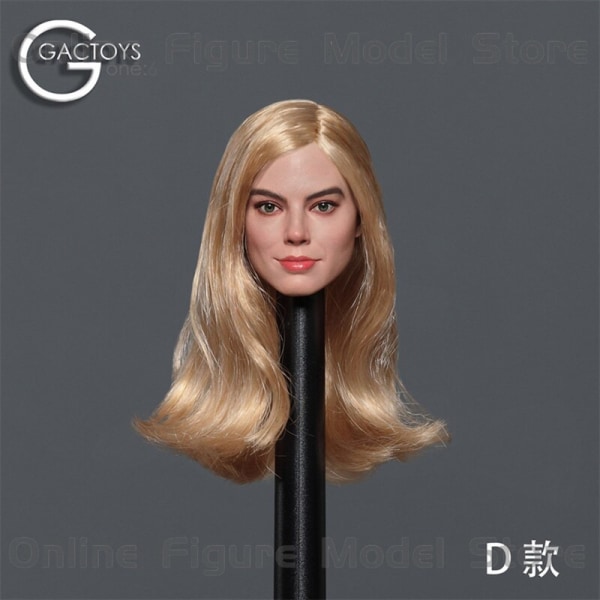 4 Styles GACTOYS GC047 1/6 Kvinnlig Solider Margot Elise Robbie Head Carving Modell Golden Lockigt Långt Hår Passform 12'' Action Figure GC047C