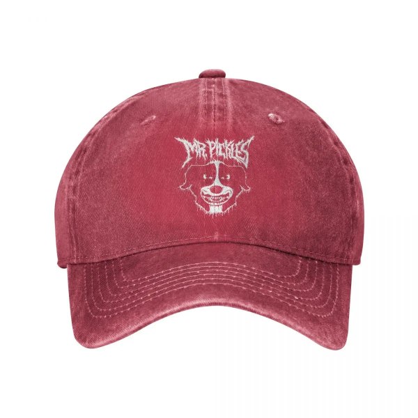 Mr Pickles Dog Death Metal Tvättad Denim Basebollkeps Trucker Hattar Unisex Red