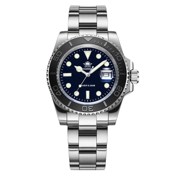 ADDIESIDVE watch i rostfritt stål 200 m Diver BGW9 Super Luminous Reloj Hombre European and American Business Quartz Watch Black