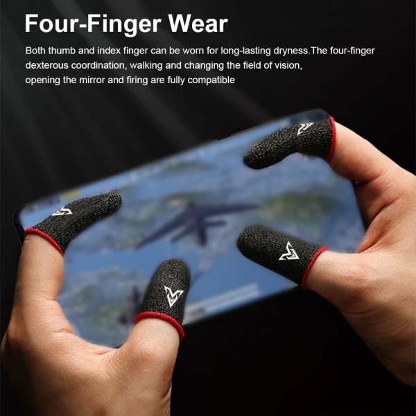 1-10 par för PUBG Mobile Games Gaming Finger Sleeve Andas fingertoppar Svettsäker Anti-halk Fingertop Cover för mobilspel 2pcs