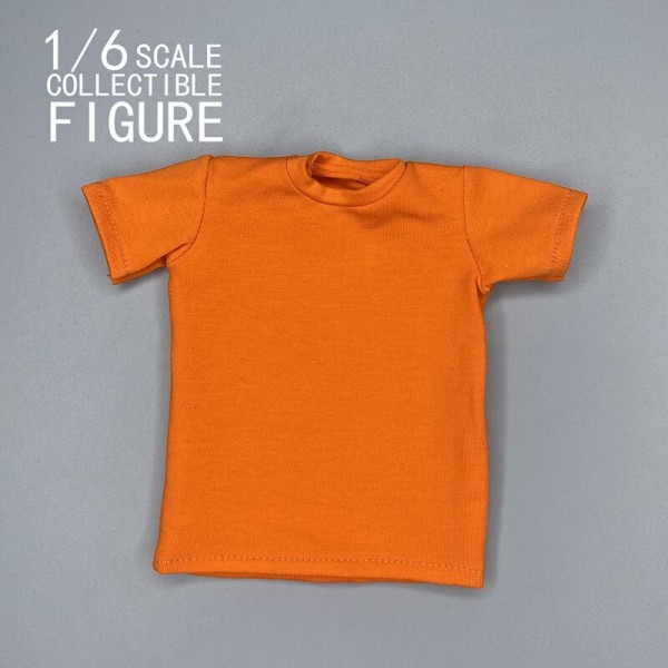 7 färger 1/6 manliga soldatkläder Klassiska solida korta ärmar Lösa underlägg T-shirt Passform 12'' Action Figur Body för fans DIY E