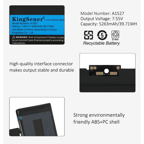 Laptopbatteri KingSener A1527 A1705 för APPLE Macbook pro 12" A1534 2015 2016 2017 år MF855 MJY32CH/A MK4M2 EMC2746 EMC2991