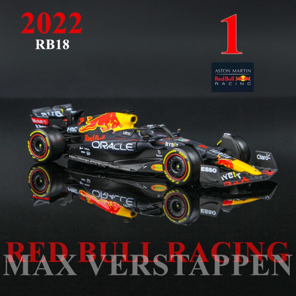 BBURAGO bilmodell F1 Red Bull Racing, 1: 1, RB18, 1 # Verstappen, 11 # perez, Specialmålning, Formel 1, Alloy Super Toy, 2022 SF70-5