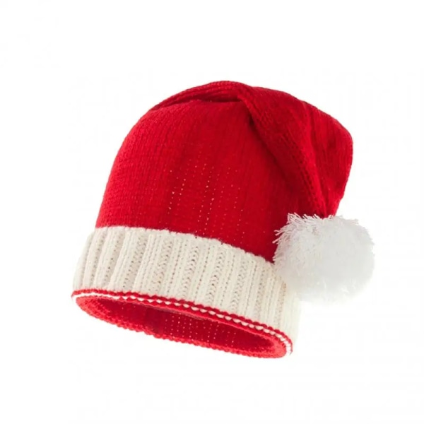 1~8ST Julstickad mössa Söt Pom Pom Vuxen Barn Mjuk Beanie Tomteluva Nyårsfest Barnpresent Navidad Noel Juldekoration Adult 8pcs