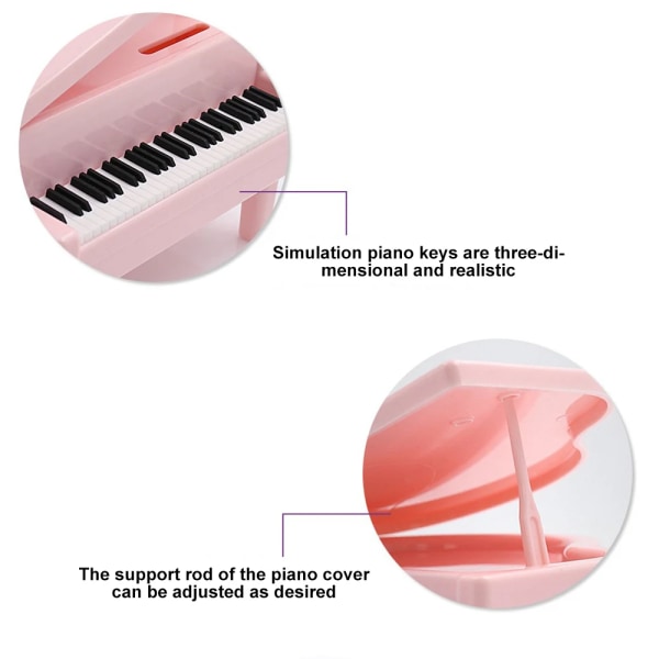 Piano Shape Spargris Penninglåda Mynt Kontanter Sparlåda Värdeförvaringsskåp Vardagsrum Skrivbordsdekorationer Barn Födelsedagspresent white