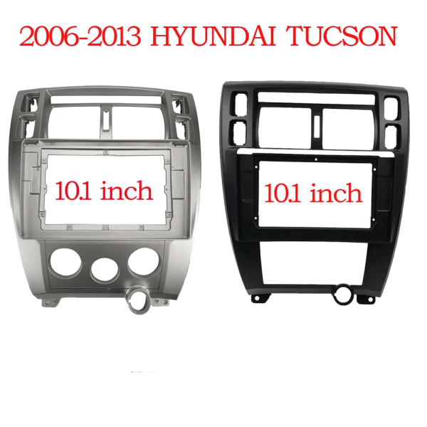 HAOCHEN 2 Din DVD-ram Audio-montering Adapter Dash Trim Kits Facia Panel 10,1\" För HYUNDAI TUCSON 2006-2013 2 Din Radiospelare AT-black-cord