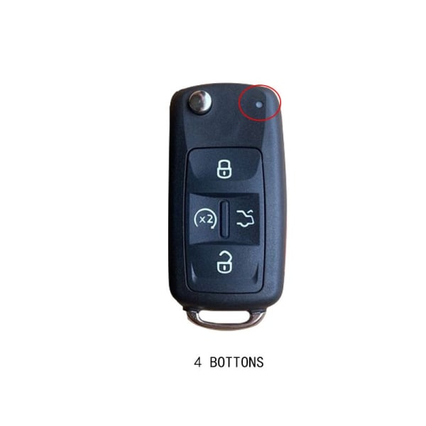 Bilnyckel för VW, Sharan, Tiguan, Golf, Sagitar, MK6 Polo, Touareg, Coque-ersättning, 4/5-knappar 4 BOTTONS