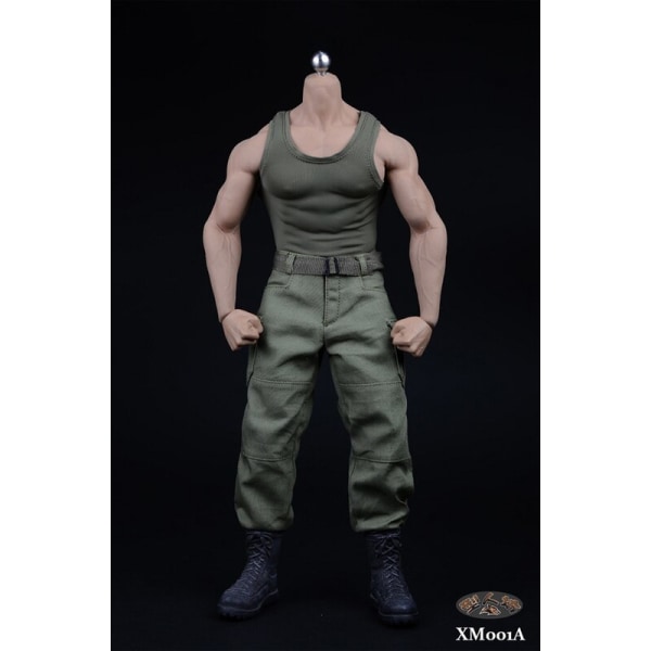 XM01 1/6 Muscle Man Soldat Kläder Väst Byxor Stövlar Träningsscen Tillbehör Passform 12'' PH TBL M34 Action Figure Fans DIY XM01A