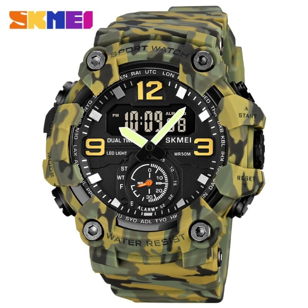 SKMEI Japan Digitalt urverk LED-ljus Watch Herr Militär Date Countdown Clock 5Bar Vattentät Armbandsur reloj hombre color 4