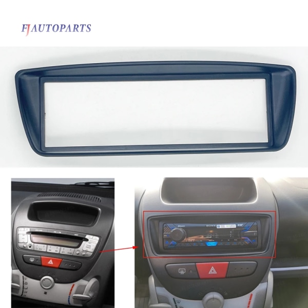 Stereo Radio Fascia Panel Ram för Citroen C1 Peugeot 107 Toyota Aygo Audio Interiör Cover Trim