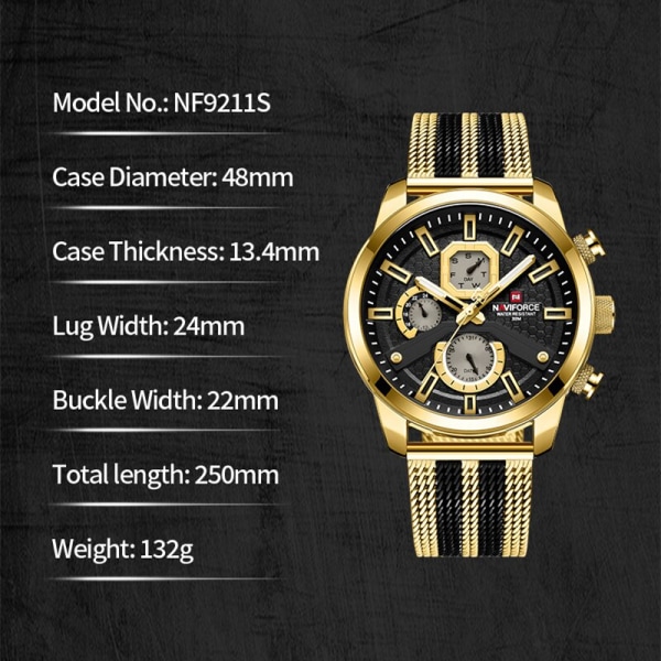 NAVIFORCE 2022 Herrklockor Toppmärke Lyx Casual Quartz Watch Herr Sport Vattentät klocka Luminous Watch Relogio Masculino SB-BOX