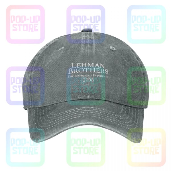 Lehman Brothers Risk Management Department 2008 Tvättad Denim Basebollkeps Gray