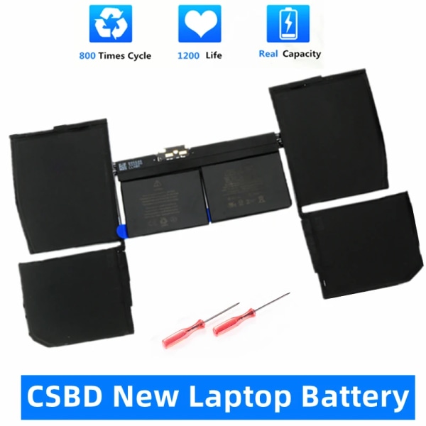 Laptop Batteri CSBD Original Ny A1527 A1705 För Apple Macbook Pro 12" A1534 2015 2016 2017 År MF855 MK4M2 EMC2746 EMC2991