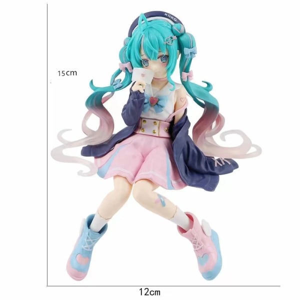 12CM Anime Söt hänge Hatsune Miku Figur Staty Figuriner Tårtdekoration Söta leksaker Case Dekoration Modell Leksaker