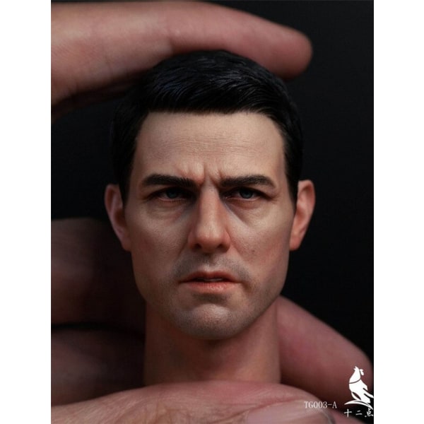 ?1/6 manlig soldat Tom Cruise Huvudskulptur Stilig mystisk agent Ethan Head Skulpturer Modell för 12 tum Action Figur Body TG003 A