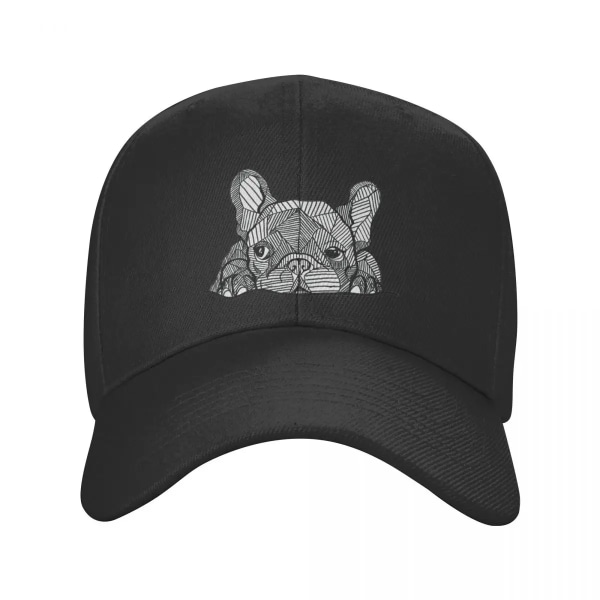 Klassisk Fransk Bulldog Basebollkeps Män Kvinnor Justerbar Unisex Frenchie Hund Dark Grey